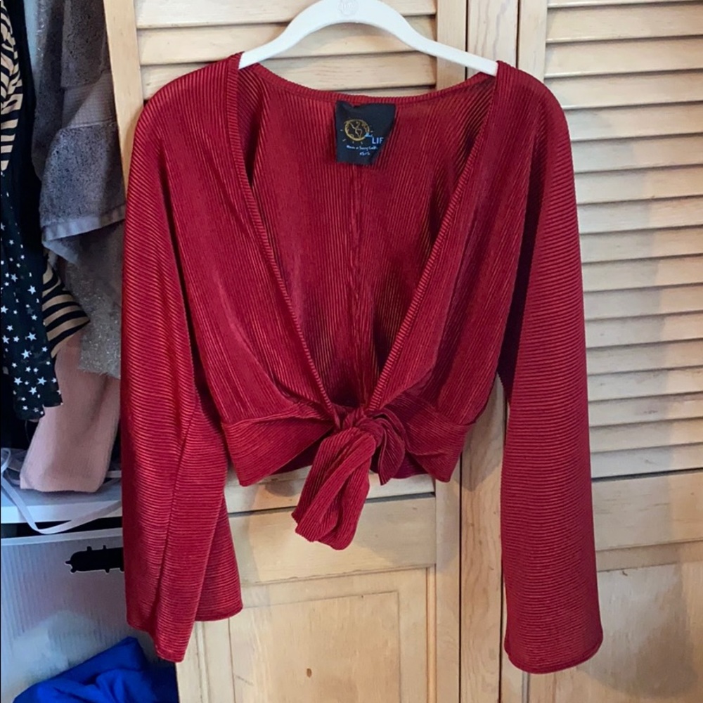 Blue life tie top